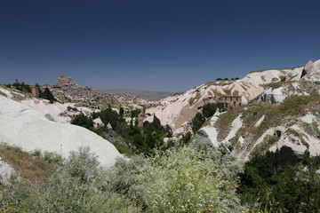 Fototapeta na wymiar Uchisar and Pigeons Valley in Cappadocia, Turkey