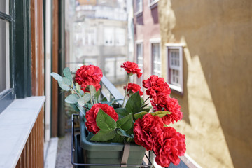 Flower arrangement on a window sill