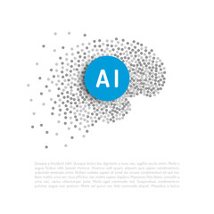 The concept of the development of artificial intelligence, the creation of a learning neural network. The banner which is developing brain computer network