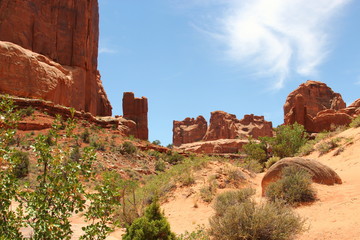 The Courthouse formations in Arches National Park, Utah, USA