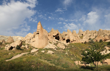 Fototapeta na wymiar Rock Formations in Zelve Valley, Cappadocia