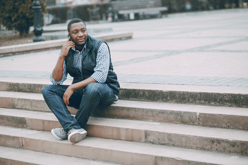 Obraz premium man in city