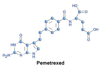 Pemetrexed is a chemotherapy drug. Its indications are the treatment of pleural mesothelioma and non-small cell lung cancer