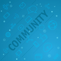 Community concept. Different thin line icons included