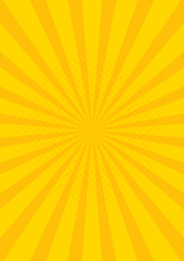 Yellow Retro vintage style background with sun rays vector illustration - obrazy, fototapety, plakaty