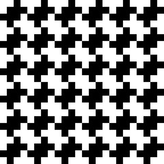 Abstract seamless pattern background. Black and white pixel puzzle design elements. Vector illustration.