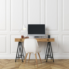 Rectangular pattern room, computer desk