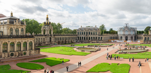View of the complex Zwinger in Dresden. Saxony, Germany, Europe.