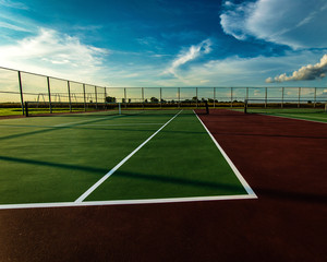 Evening Tennis Court