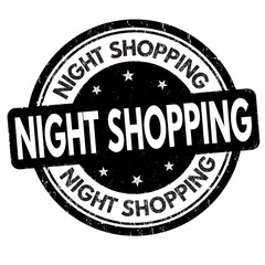 Night Shopping sign or stamp