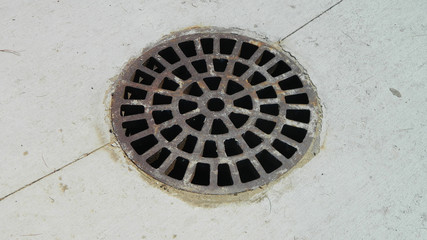 Square Outdoor Drain Cover Sidewalk Surface