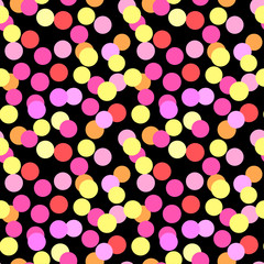  Polka Dots seamless pattern.Textile ink brush strokes texture in Pop Art style.