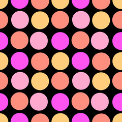 Polka Dots seamless pattern.Textile ink brush strokes texture in Pop Art style.