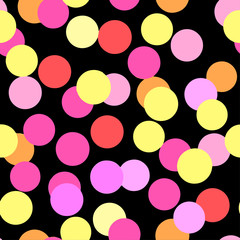  Polka Dots seamless pattern.Textile ink brush strokes texture in Pop Art style.