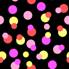  Polka Dots seamless pattern.Textile ink brush strokes texture in Pop Art style.