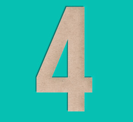 Obraz premium Paper Cut Number Four (4)