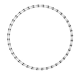 Monogram arrow circle on white background