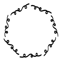 Black Monogram frame on white background