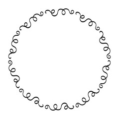 Black Monogram frame on white background