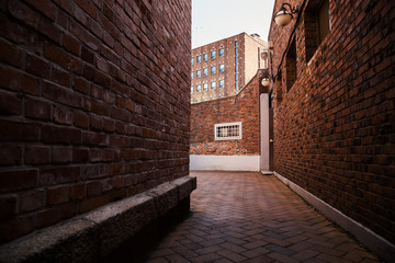 Brick wall alley in Seoul, Korea