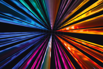 Abstract rainbow light poles