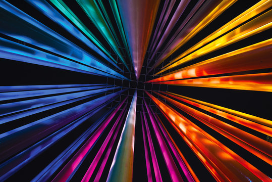 Abstract Rainbow Light Poles