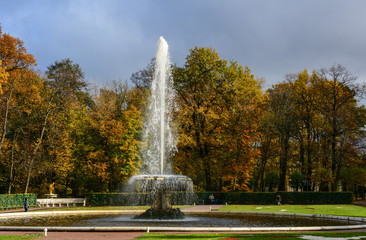 Landscape of Peterhof in St Petersburg, Russia