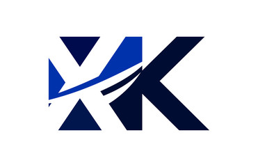 XK Negative Space Square Swoosh letter Logo