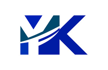 YK Negative Space Square Swoosh letter Logo