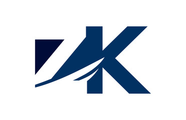 ZK Negative Space Square Swoosh letter Logo