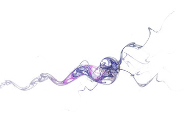 A colored trickle of smoke curls. White background