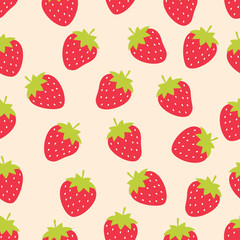 Fototapeta na wymiar Cute strawberry seamless pattern 