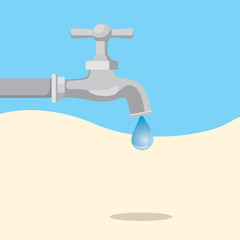 latest water drop on desert with drain concept