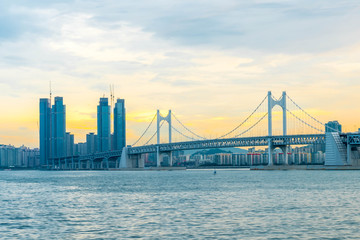 Gwangan Bridge in Busan City , South Korea.