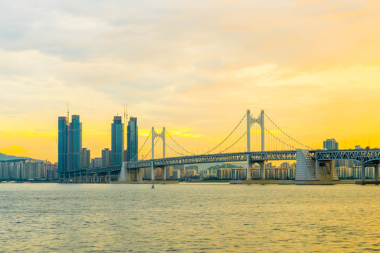 Gwangan Bridge in Busan City , South Korea.