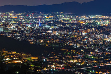 Naklejka premium 夜景, The Nightscape in Kyoto in Japan