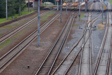 Fototapeta premium railway track, rails and sleepers