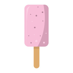 Ice cream of caramel ingredients in stick on white background cartoon flat vector illustration element for delicious food ice cream design