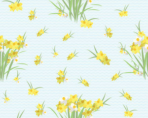Floral narcissus retro vintage background