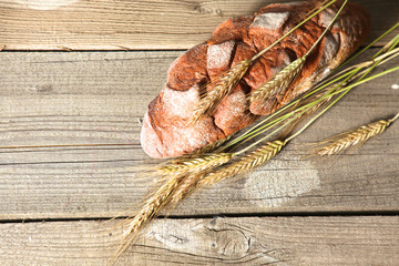 bread and ears are on the old table