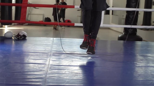 Young male coach in training for Boxing