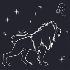 Sign of the zodiac Leo is the starry sky