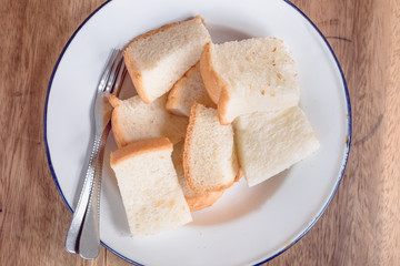 top view of streamed bread.bread