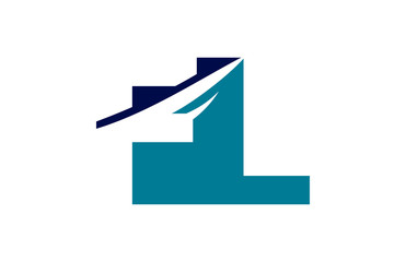 FL Negative Space Square Swoosh Letter Logo