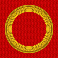 Golden round picture frame
