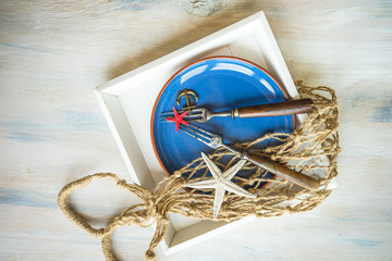 Summertime marine table setting