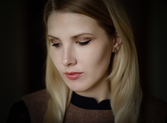 Portrait of beautiful young woman. Selective focus.