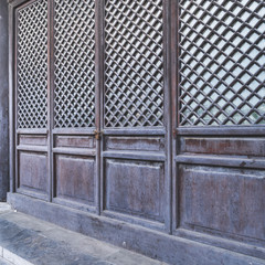 detail view of traditional Chinese wooden window.