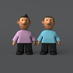 Gay couple - 3D Illustration