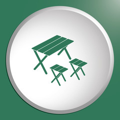 Camping table and stool icon